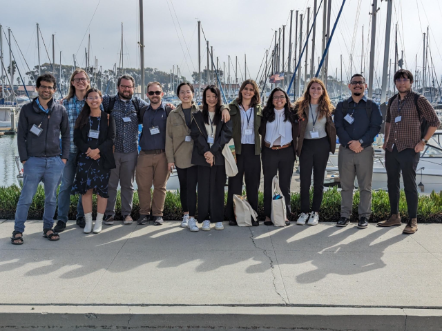 A group of UCSB georaphers stand side-by-side.