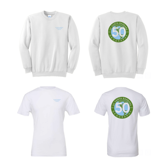 White shirts with the UCSB logo on the front and back.