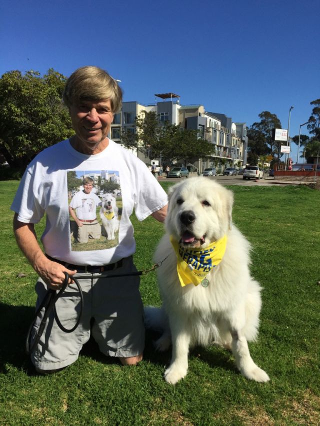photo of Tommy Dickey and dog
