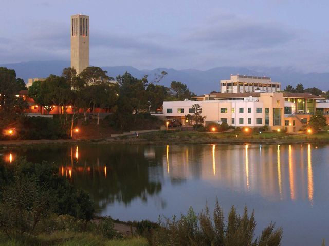 Campus lagoon. Credit: Tony Mastres