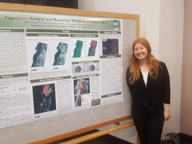 Riley presenting a poster