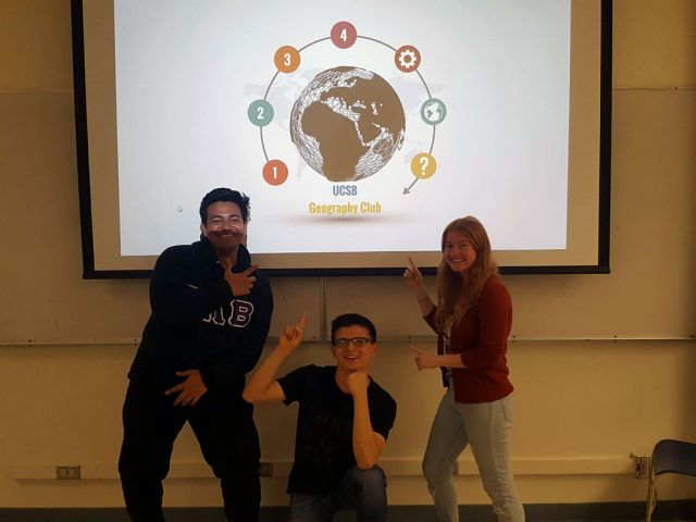 Riley in a Geography Club meeting