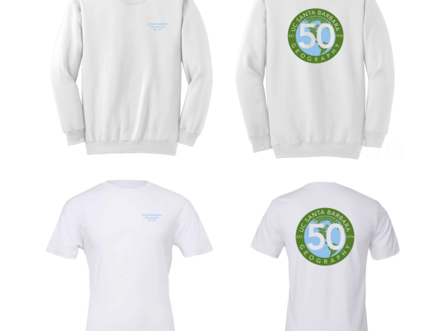 White shirts with the UCSB logo on the front and back.